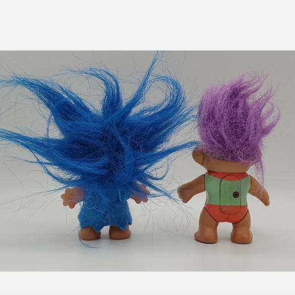 Vintage Trolls Purple Hair & Blue Hair 1992, 2005. Troll Pencil Tops New Gen. - Picture 5 of 10